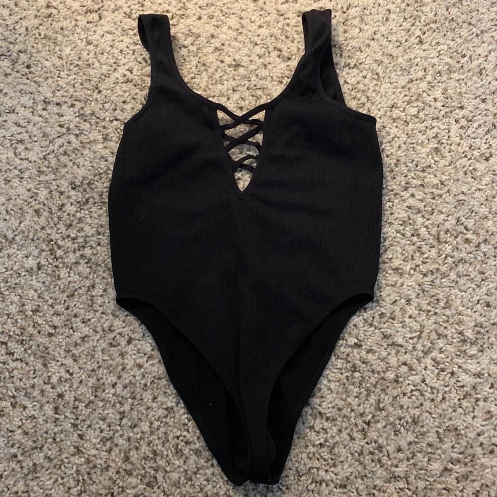 Black Strappy Body Suit